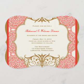 Moroccan Thated Rehearsal Dinner Call Inbjudningar