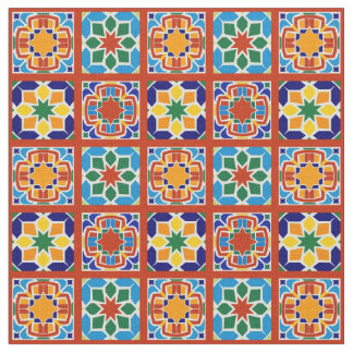 Moroccan Tile Pattern Fabric Quilting Sewing Tyg
