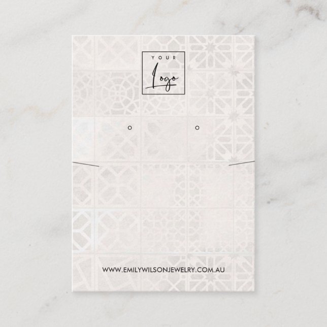 MOROCCAN TILE STRUKTUR NECKLACE EARRING VISNING VISITKORT (Framsida)