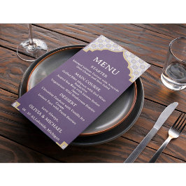 Moroccan Tile Wedding Menu Card Meny