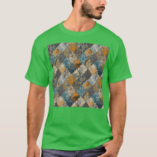 Moroccan Tiles Rust Orange Blue S T Shirt