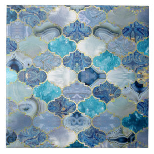 Moroccan trellis Blue Mineral Struktur Kakelplatta