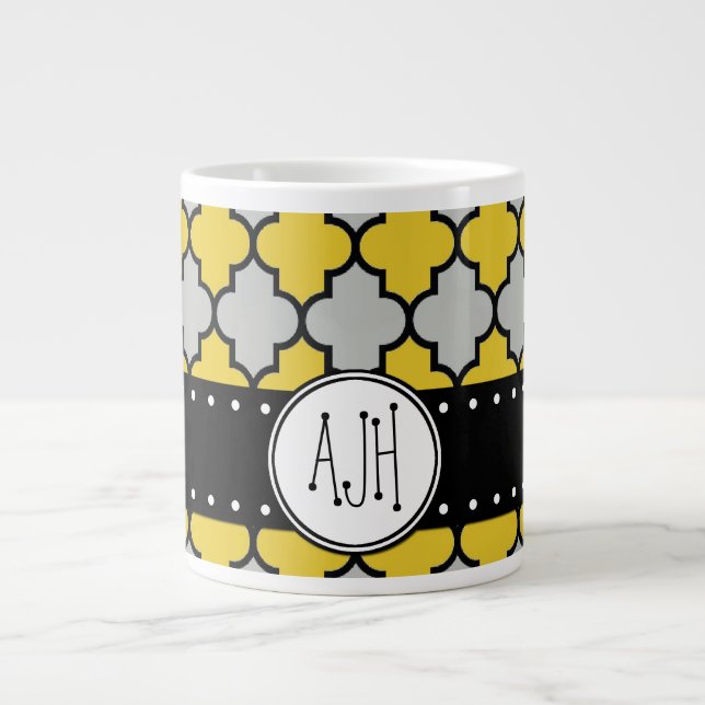 Moroccan Trellis, Latticwork, Monogram Jumbo Mugg (Framsidan)