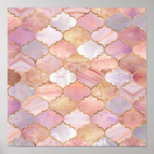 Moroccan trellis Pastel Mineral Struktur Poster