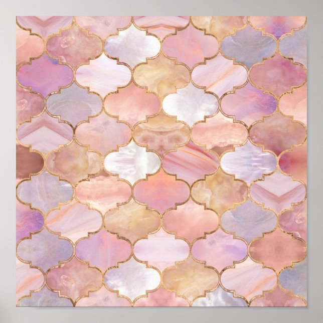 Moroccan trellis Pastel Mineral Struktur Poster (Framsidan)