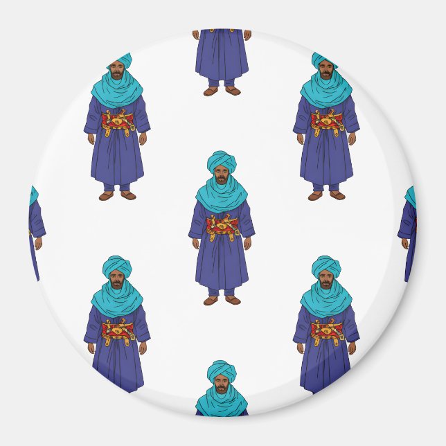 Moroccan Tuareg Man Mönster Magnet (Framsidan)