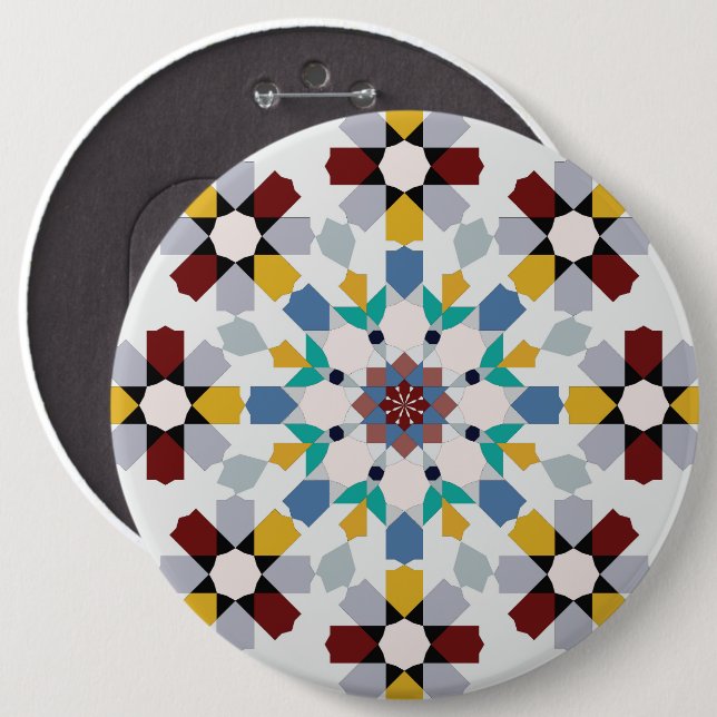 Moroccan Zelije !Moroccan Zellige Knapp (Framsida & baksida)