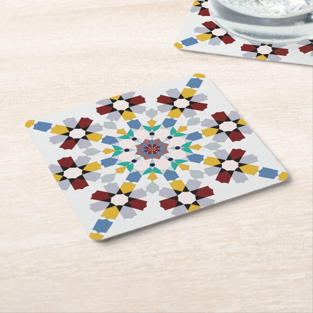 Moroccan Zelije !Moroccan Zellige Underlägg Papper Kvadrat (Vinklad)