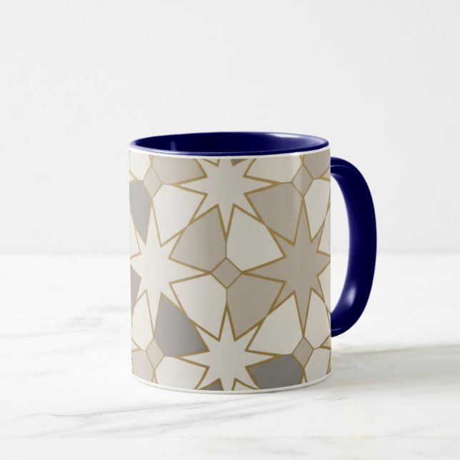 Moroccan Zellige Geometric Pattern Cup Mugg (Framsida höger)
