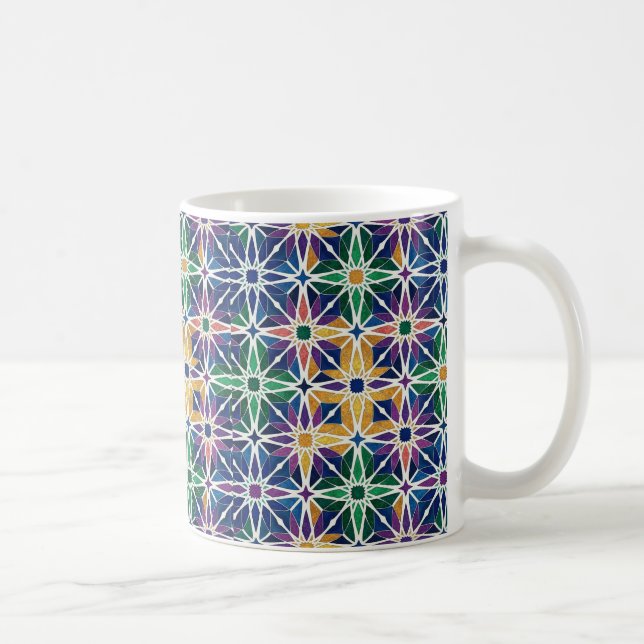 Moroccan Zellige Geometric Tile Pattern  Kaffemugg (Höger)
