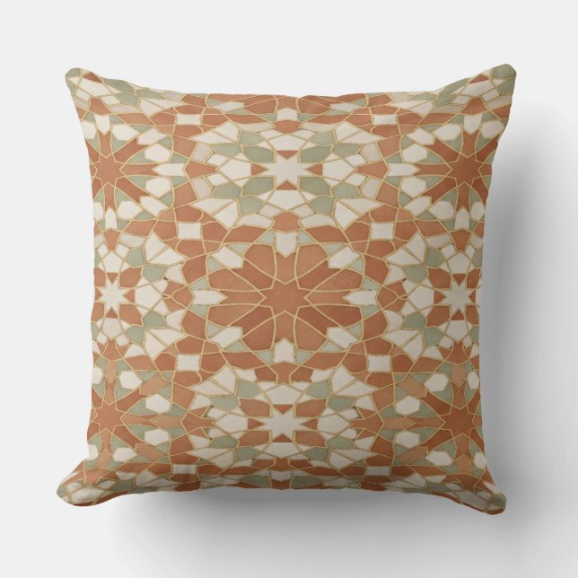 Moroccan Zellige Mosaic Throw Pillow Kudde (Framsida)