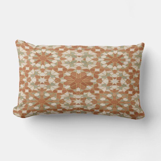 Moroccan Zellige Mosaic Throw Pillow Lumbarkudde (Framsida)