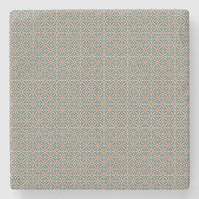 Moroccan Zellige Pattern Geometric Coaster Stenunderlägg (Framsidan)