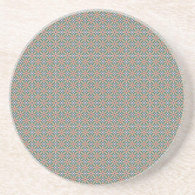 Moroccan Zellige Pattern Geometric Coaster Underlägg (Framsidan)