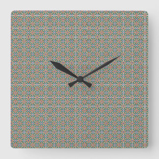 Moroccan Zellige Pattern Ornate Wall Clock Fyrkantig Klocka
