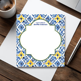 Moroccan Zellij Mönster Blue & Gult Anteckningsblock