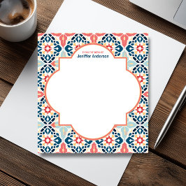 Moroccan Zellij Mönster Blue & Rosa Anteckningsblock