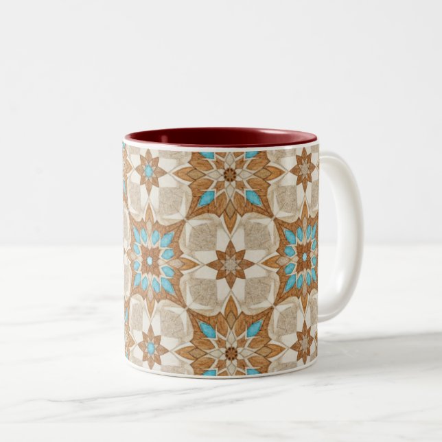 Moroccan Zellij Tile Art Mug Två-Tonad Mugg (Framsida höger)