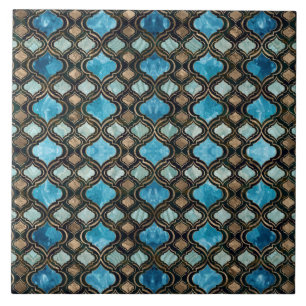 Moroccana trellis Blue Crystal Struktur Kakelplatta