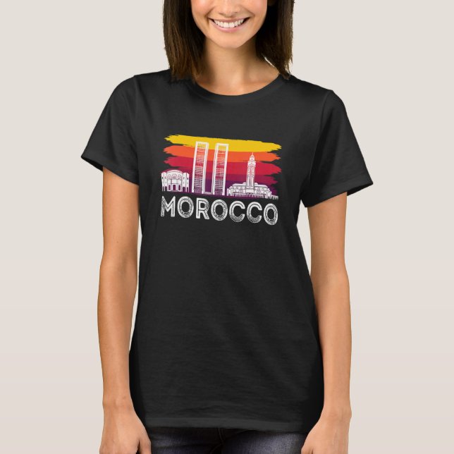 Moroccans Tourist Morocco Skyline Africa Gibraltar T Shirt (Framsida)