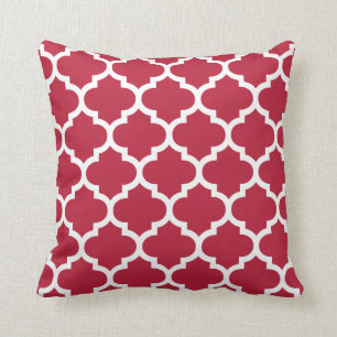 Moroccansk Quatrefoil Red Pillow Kudde