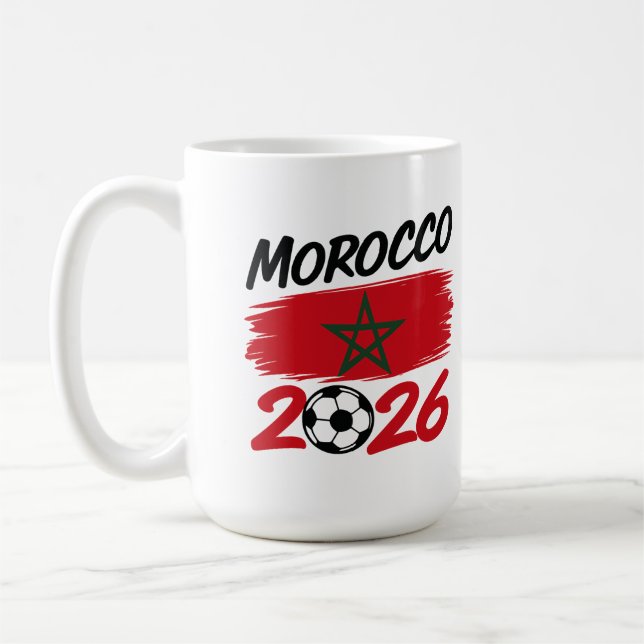 Morocco 2026 Soccer Fan Football Supporter Pride  Kaffemugg (Vänster)