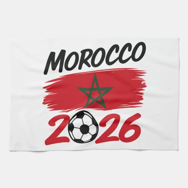Morocco 2026 Soccer Fan Football Supporter Pride  Kökshandduk (Horisontell)