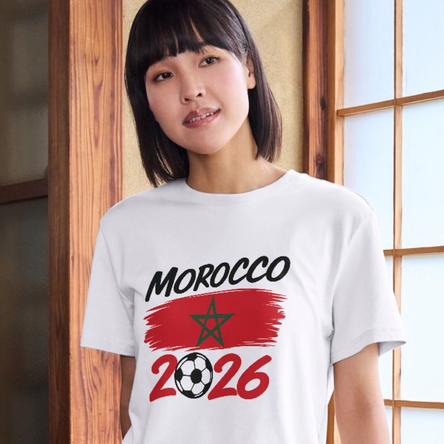 Morocco 2026 Soccer Fan Football Supporter Pride  T Shirt (Skapare uppladdad)
