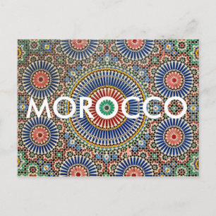 Morocco arab mosaic islam religiösa mönster vykort