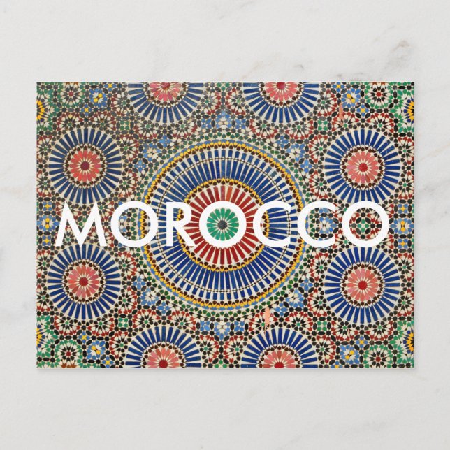 Morocco arab mosaic islam religiösa mönster vykort (Framsida)