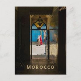 Morocco authentic Medina street photo Vykort