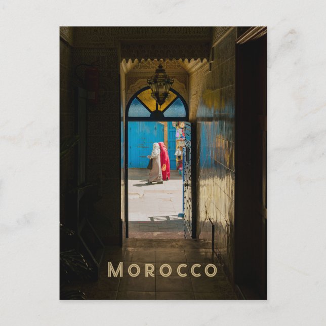 Morocco authentic Medina street photo Vykort (Framsida)
