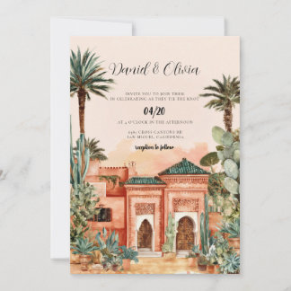 Morocco Destination Bröllopsinbjudan Inbjudningar