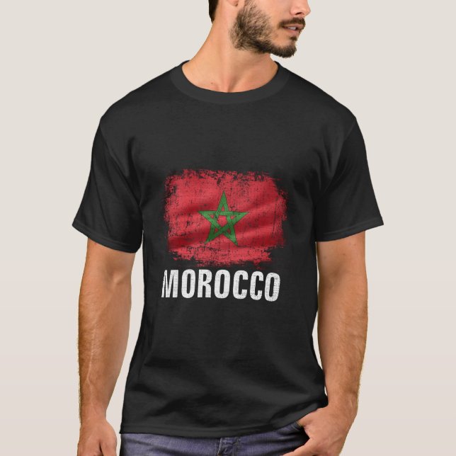 Morocco Flag For Moroccan T Shirt (Framsida)