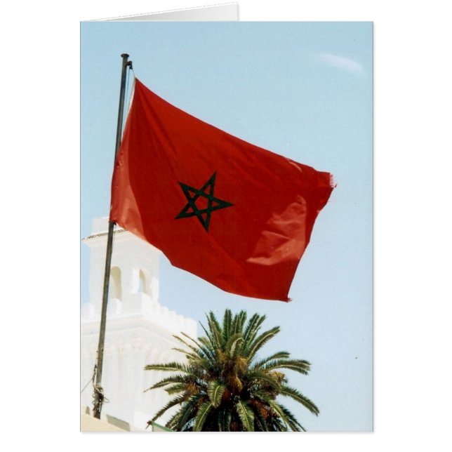 Morocco flagga hälsningskort (Framsidan)