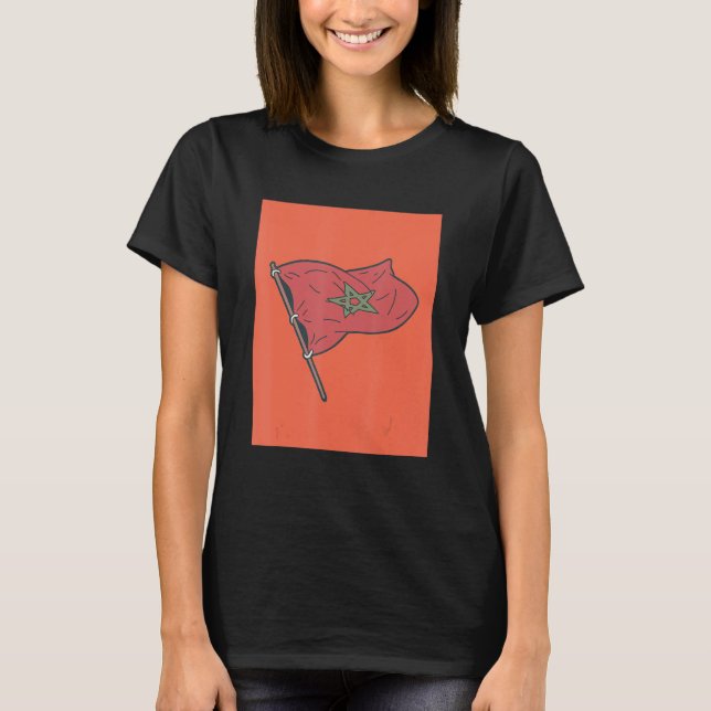 Morocco flagga t shirt (Framsida)