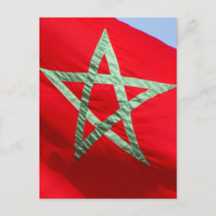 Morocco flagga vykort