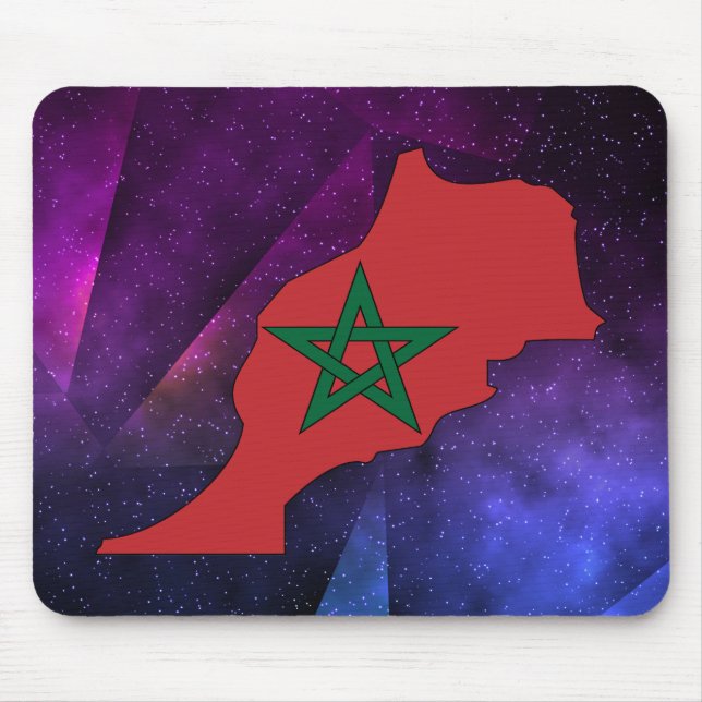 morocco flaggakarta på abstrakt utrymmebakgrund musmatta (Framsidan)