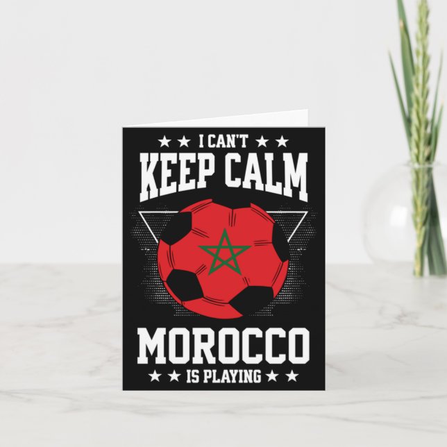 Morocco Football Jersey 2022 Flag Funny Soccer Lov Kort (Framsida)
