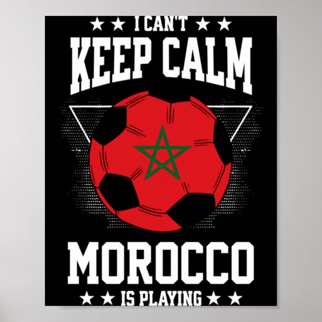 Morocco Football Jersey 2022 Flag Funny Soccer Lov Poster (Framsidan)