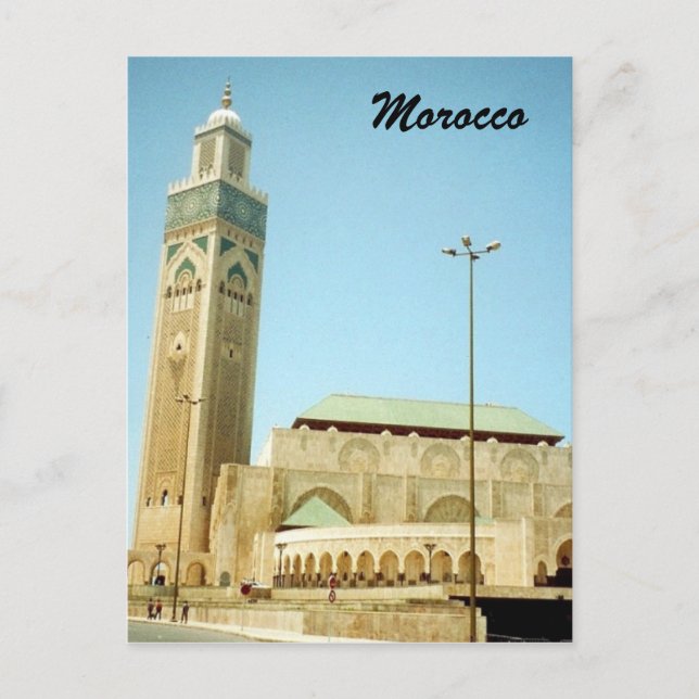 Morocco hassan mosque vykort (Framsida)