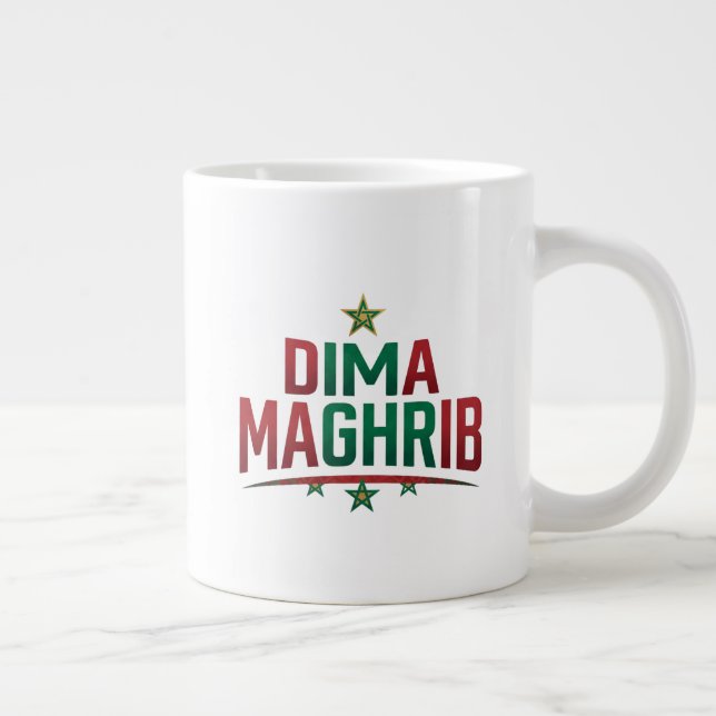 Morocco-lagets spel Dima Maghrib fotbollsfanmugg  Jumbo Mugg (Höger)
