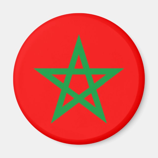 Morocco land flagga symbolstjärna magnet (Framsidan)