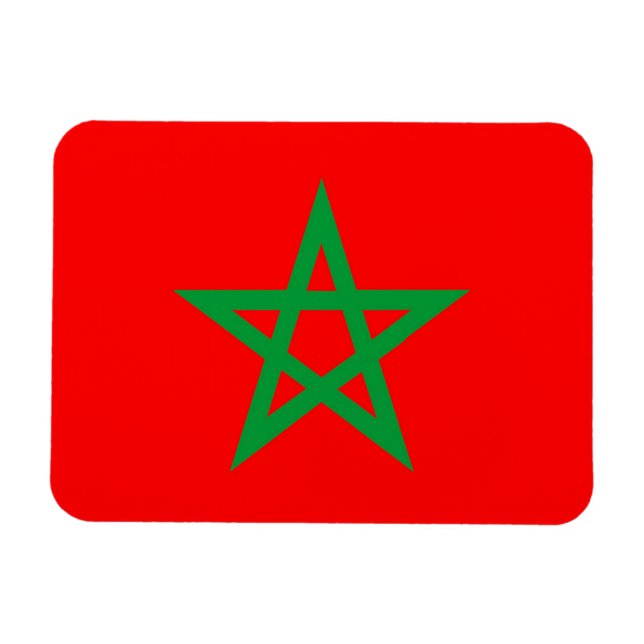 Morocco land flagga symbolstjärna magnet (Horisontell)