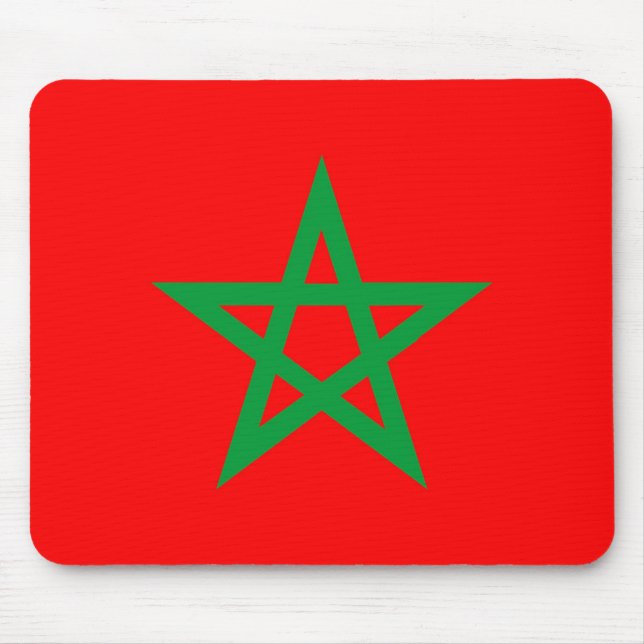 Morocco land flagga symbolstjärna musmatta (Framsidan)