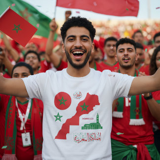 Morocco Map & Flag Sticker T Shirt