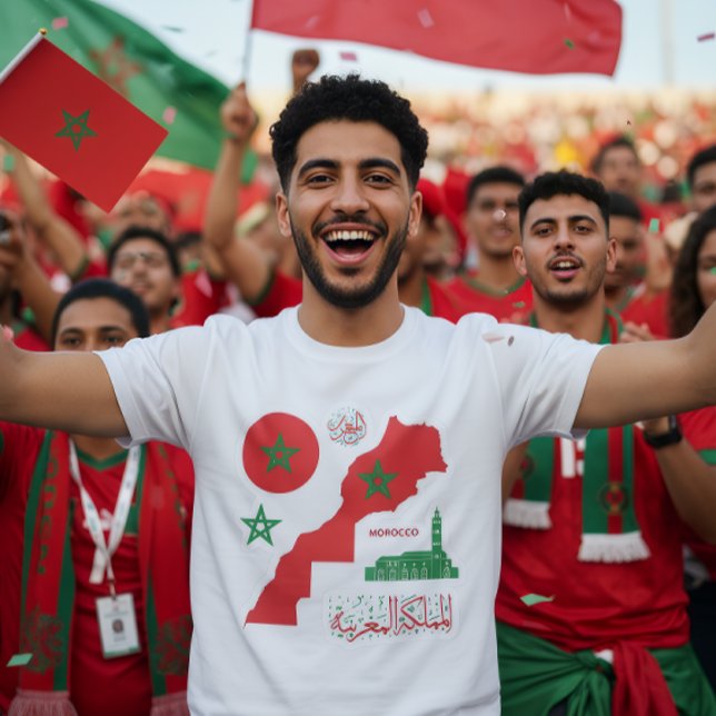 Morocco Map & Flag Sticker T Shirt (Skapare uppladdad)