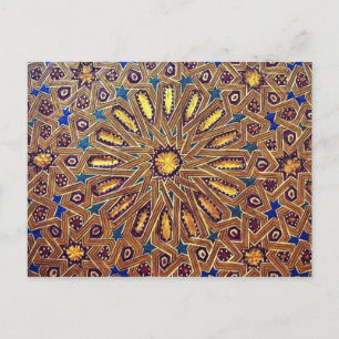 Morocco mosaic islam dekoration geometry arab vykort