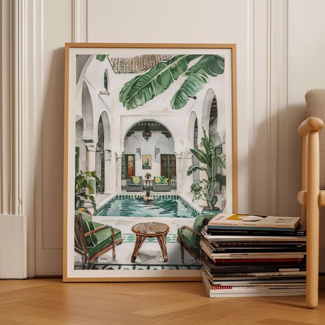 Morocco Print Morocco Illustration Moroccan Riad  Poster (Skapare uppladdad)