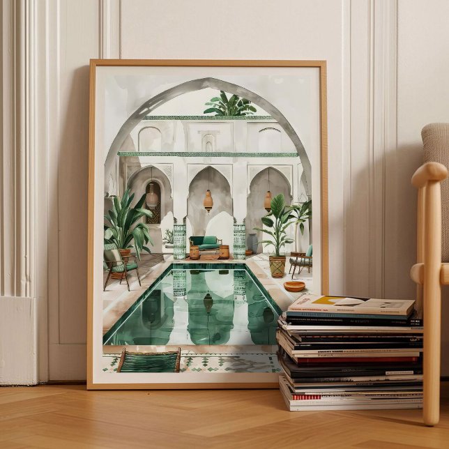 Morocco Print Morocco Illustration Moroccan Riad  Poster (Skapare uppladdad)